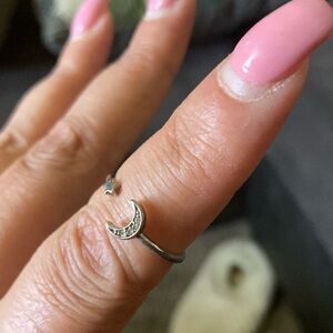 giveaway silver  Crescent Moon and Star Ring